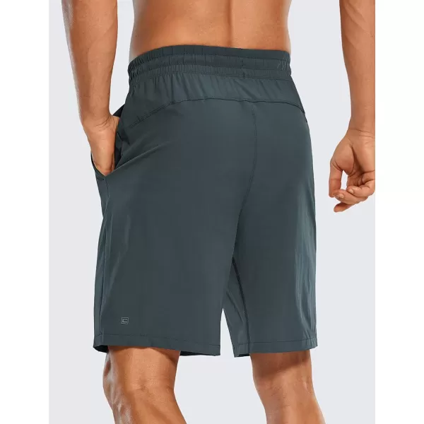 CRZ YOGA Mens Linerless Workout Shorts  9 Quick Dry Running Sports Athletic Gym Shorts with PocketsMelanite