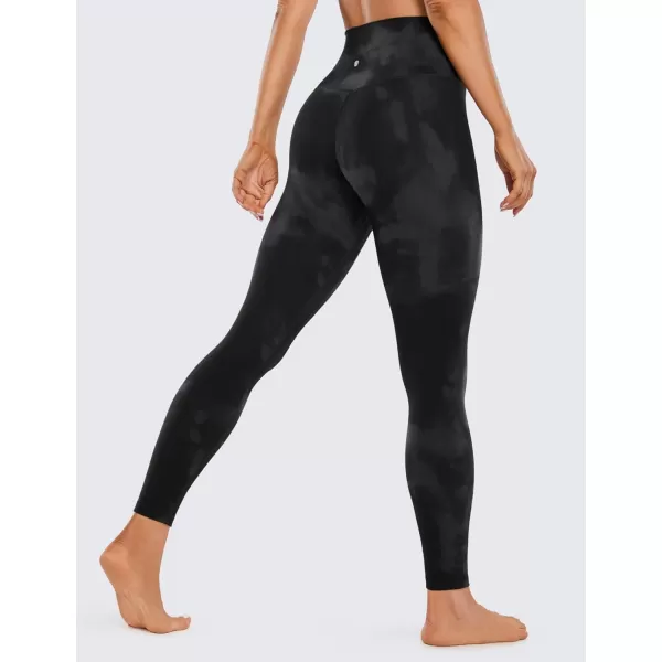 CRZ YOGA Womens Butterluxe High Waisted Yoga Leggings 28quot  Double Seamed Buttery Soft Comfy Athletic Gym Workout PantsBlack Tie Dye Flowers