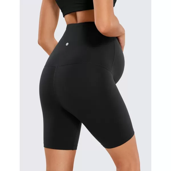 CRZ YOGA Womens Butterluxe Maternity Yoga Shorts 6quot  Over The Belly Pregnancy Workout Athletic Biker ShortsBlack