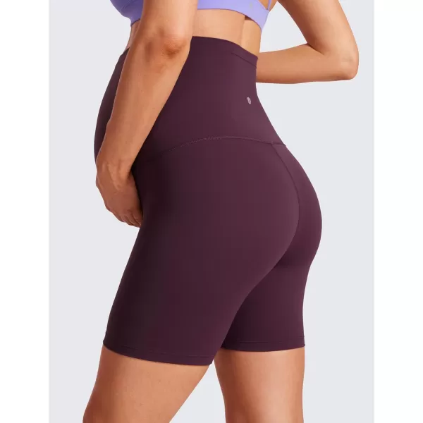 CRZ YOGA Womens Butterluxe Maternity Yoga Shorts 6quot  Over The Belly Pregnancy Workout Athletic Biker ShortsDeep Purple