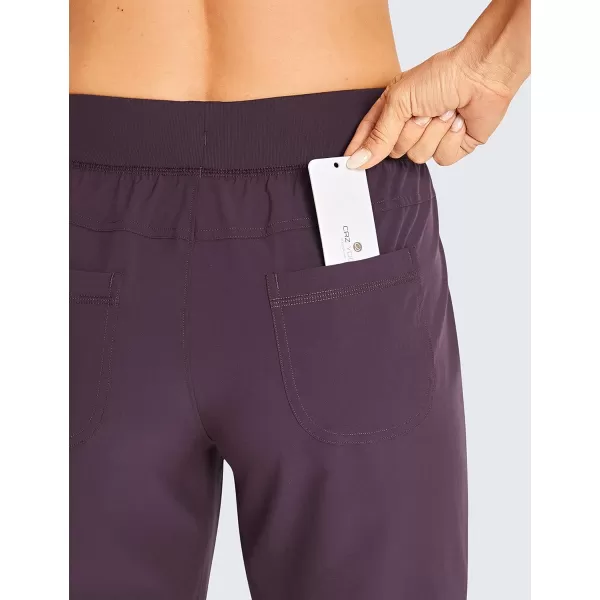 CRZ YOGA Womens Lightweight Workout Joggers 275quot  Travel Casual Outdoor Running Athletic Track Hiking Pants with PocketsArctic Plum