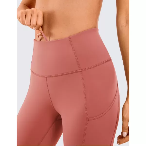 CRZ YOGA Womens Naked Feeling Workout Leggings 25 Inches  High Waisted Yoga Pants with Side Pockets Running TightsBriar Rose