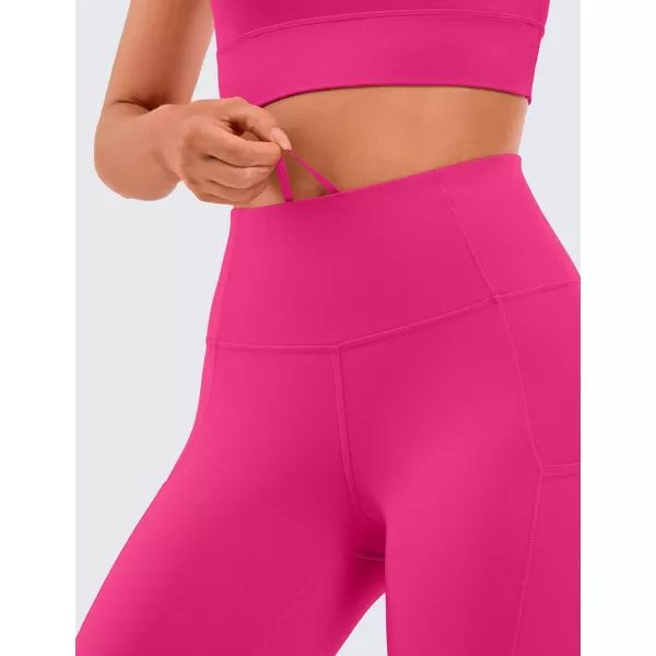 CRZ YOGA Womens Naked Feeling Workout Leggings 25 Inches  High Waisted Yoga Pants with Side Pockets Running TightsGranita Pink