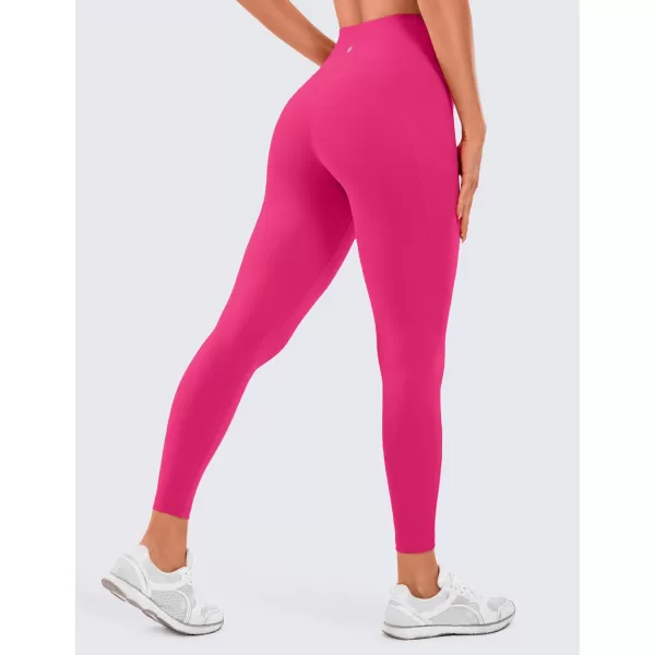 CRZ YOGA Womens Naked Feeling Workout Leggings 25 Inches  High Waisted Yoga Pants with Side Pockets Running TightsGranita Pink