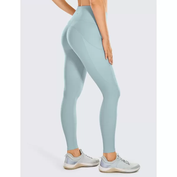 CRZ YOGA Womens Naked Feeling Workout Leggings 25 Inches  High Waisted Yoga Pants with Side Pockets Running TightsLight Grayish Blue