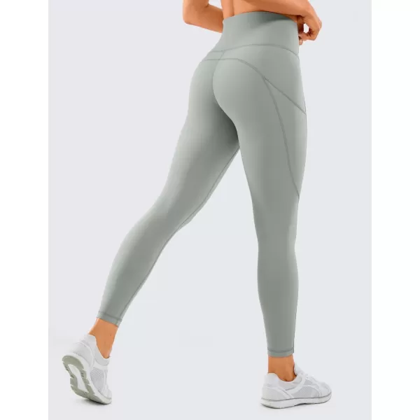 CRZ YOGA Womens Naked Feeling Workout Leggings 25 Inches  High Waisted Yoga Pants with Side Pockets Running TightsSterling