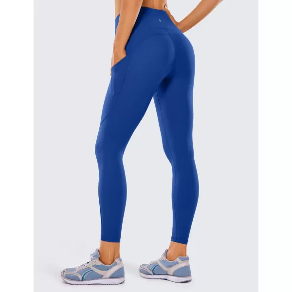 CRZ YOGA Womens Naked Feeling Workout Leggings 25 Inches  High Waisted Yoga Pants with Side Pockets Running TightsWaves Blue