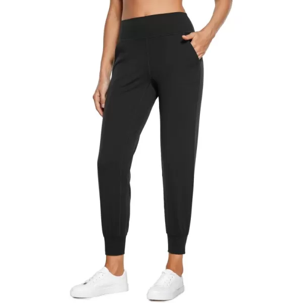 CRZ YOGA Butterluxe High Waisted Joggers for Women 27quot  Buttery Soft Yoga Lounge Workout Leggings Pants with PocketsBlack