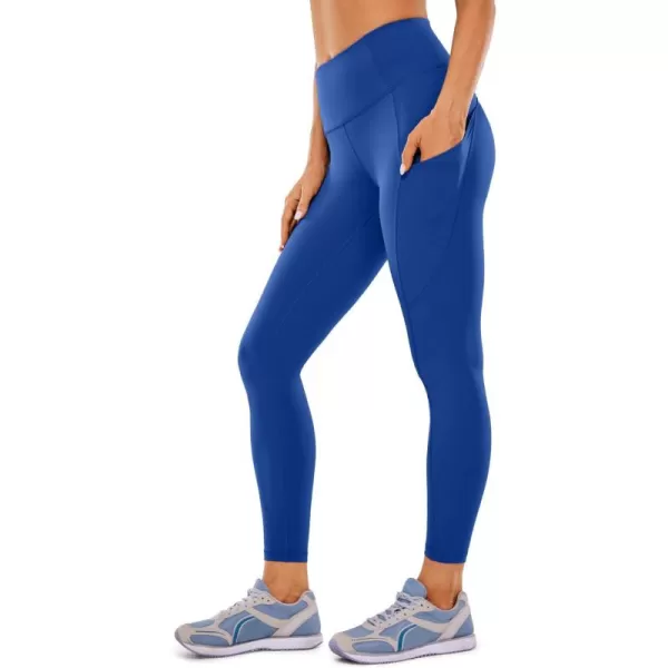 CRZ YOGA Womens Naked Feeling Workout Leggings 25 Inches  High Waisted Yoga Pants with Side Pockets Running TightsWaves Blue