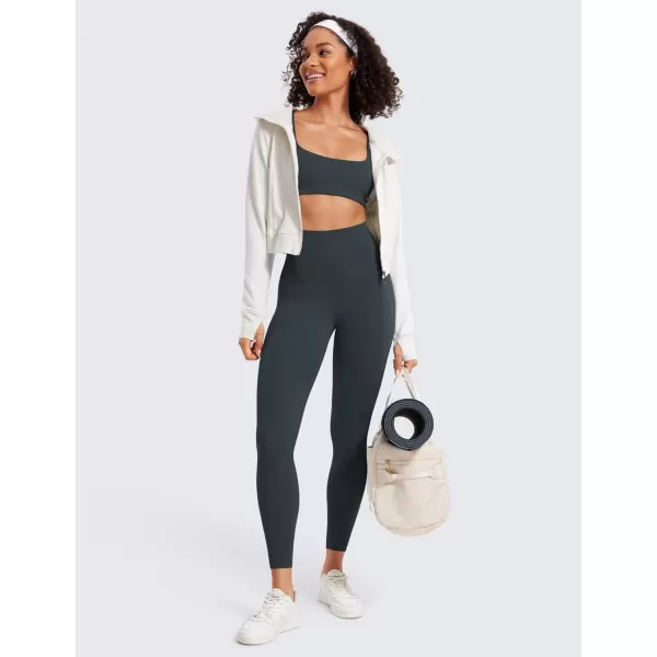 CRZ YOGA Super High Waisted Butterluxe Workout Leggings 25  Over Belly Buttery Soft Full Length Yoga Pants for WomenDark Green  Bluish