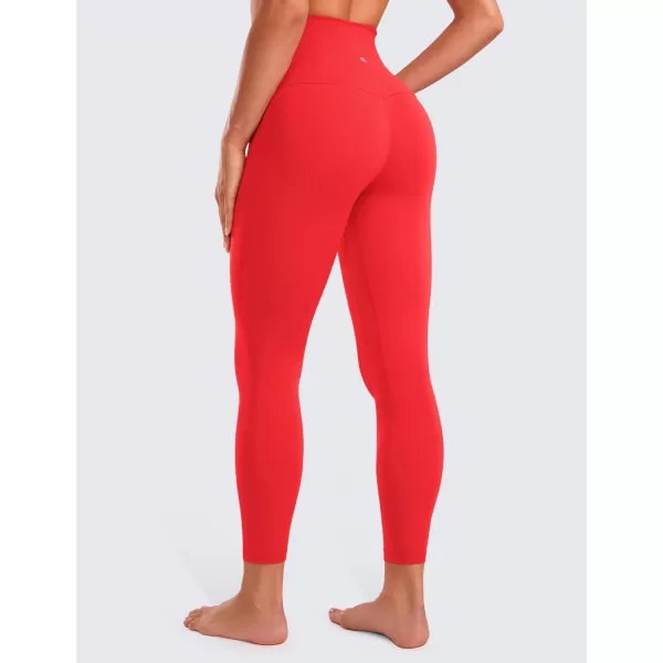 CRZ YOGA Super High Waisted Butterluxe Workout Leggings 25  Over Belly Buttery Soft Full Length Yoga Pants for WomenDeep Red