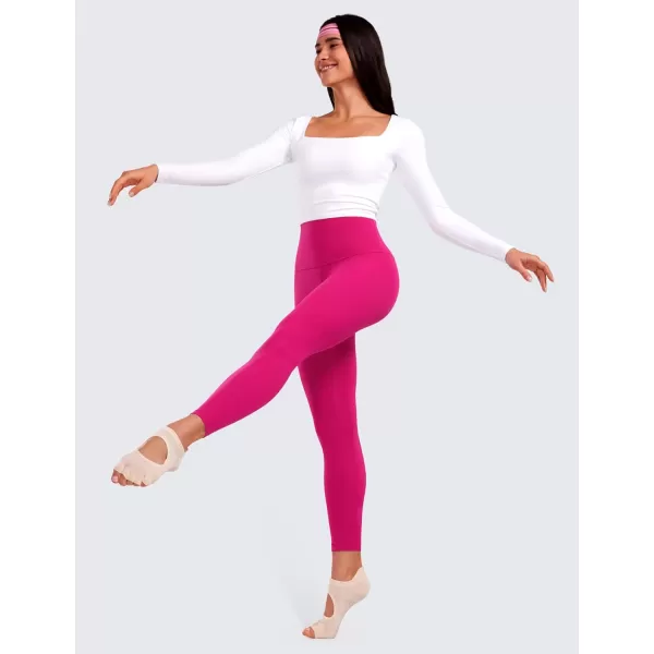 CRZ YOGA Super High Waisted Butterluxe Workout Leggings 25  Over Belly Buttery Soft Full Length Yoga Pants for WomenGranita Pink