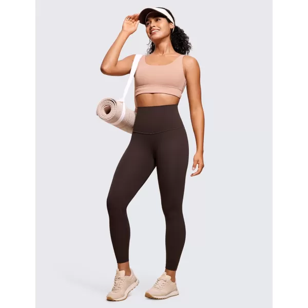 CRZ YOGA Super High Waisted Butterluxe Workout Leggings 25  Over Belly Buttery Soft Full Length Yoga Pants for WomenHot Fudge Brown