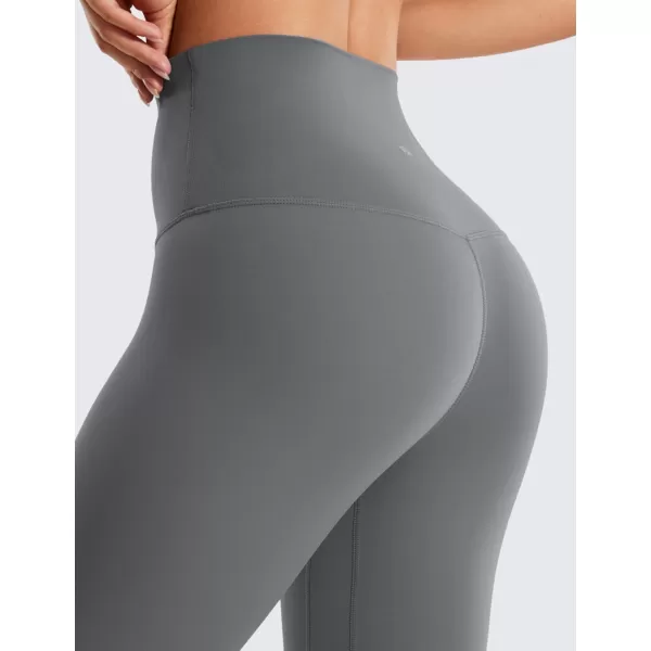 CRZ YOGA Super High Waisted Butterluxe Workout Leggings 25  Over Belly Buttery Soft Full Length Yoga Pants for WomenLava Smoke Grey