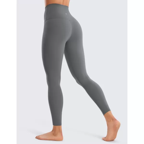 CRZ YOGA Super High Waisted Butterluxe Workout Leggings 25  Over Belly Buttery Soft Full Length Yoga Pants for WomenLava Smoke Grey