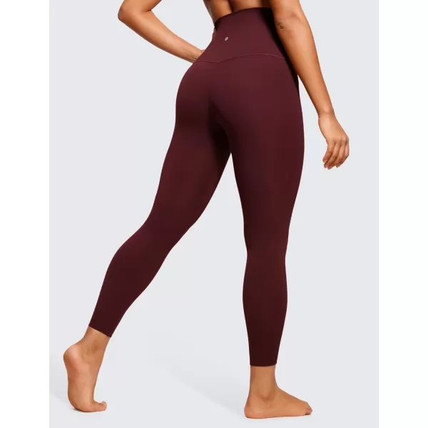 CRZ YOGA Super High Waisted Butterluxe Workout Leggings 25  Over Belly Buttery Soft Full Length Yoga Pants for WomenRed Merlot