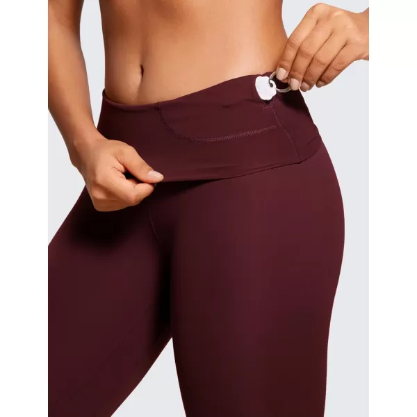 CRZ YOGA Super High Waisted Butterluxe Workout Leggings 25  Over Belly Buttery Soft Full Length Yoga Pants for WomenRed Merlot