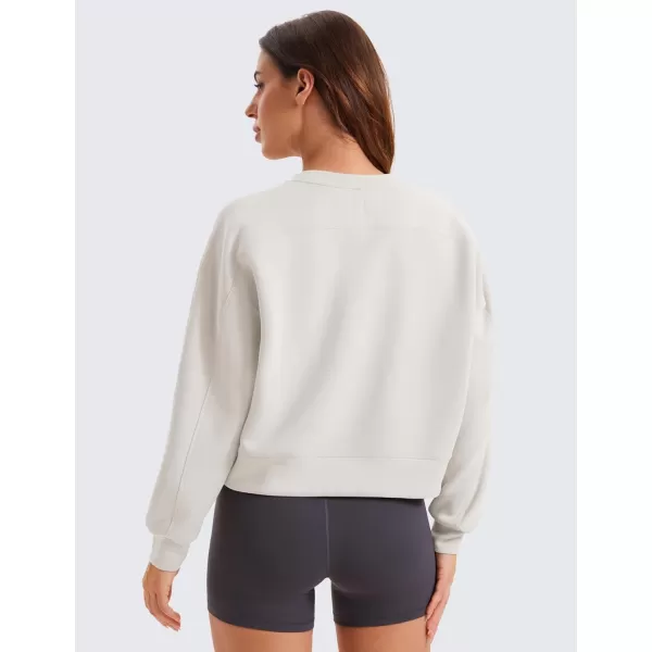 CRZ YOGA Womens SoftAura Crewneck Sweatshirt Long Sleeve Workout Casual Pullover Tops Basic Fall SweatshirtsMilky White Bone