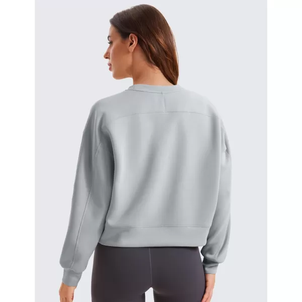 CRZ YOGA Womens SoftAura Crewneck Sweatshirt Long Sleeve Workout Casual Pullover Tops Basic Fall SweatshirtsRhino Grey