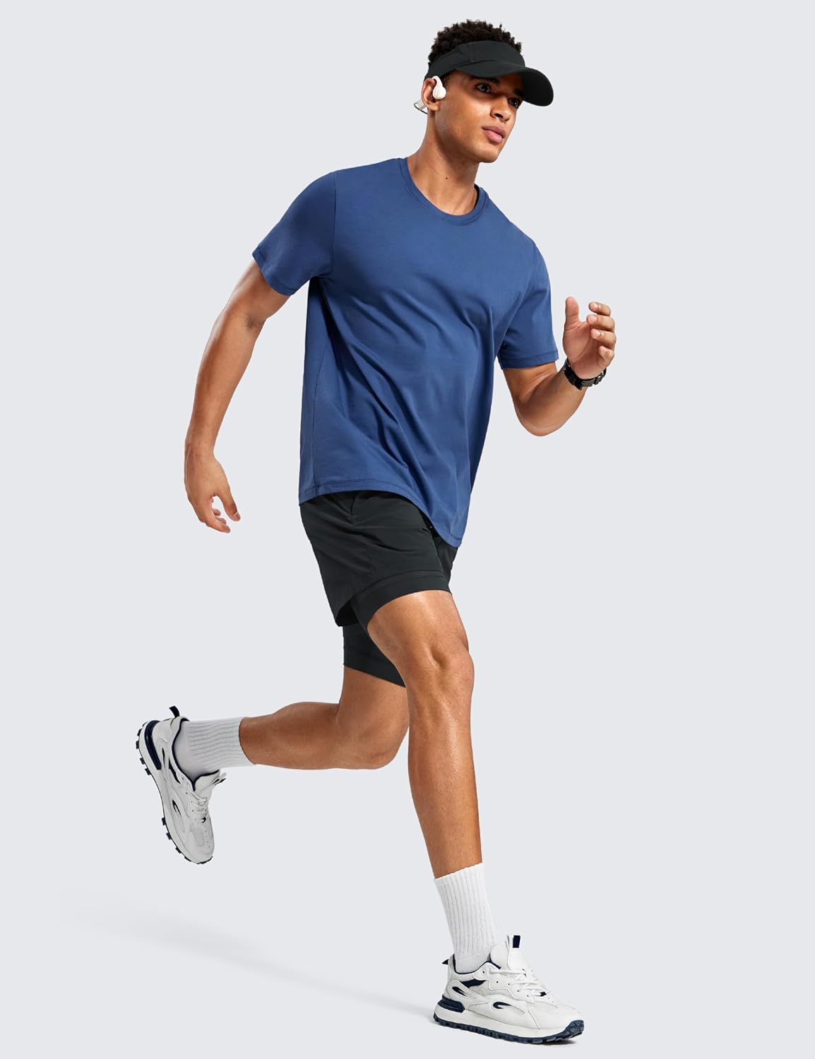 CRZ YOGA 2 in 1 Mens Athletic Shorts 5 with Liner Quick Dry Lightweight Running Sports Gym Shorts with PocketsBlack