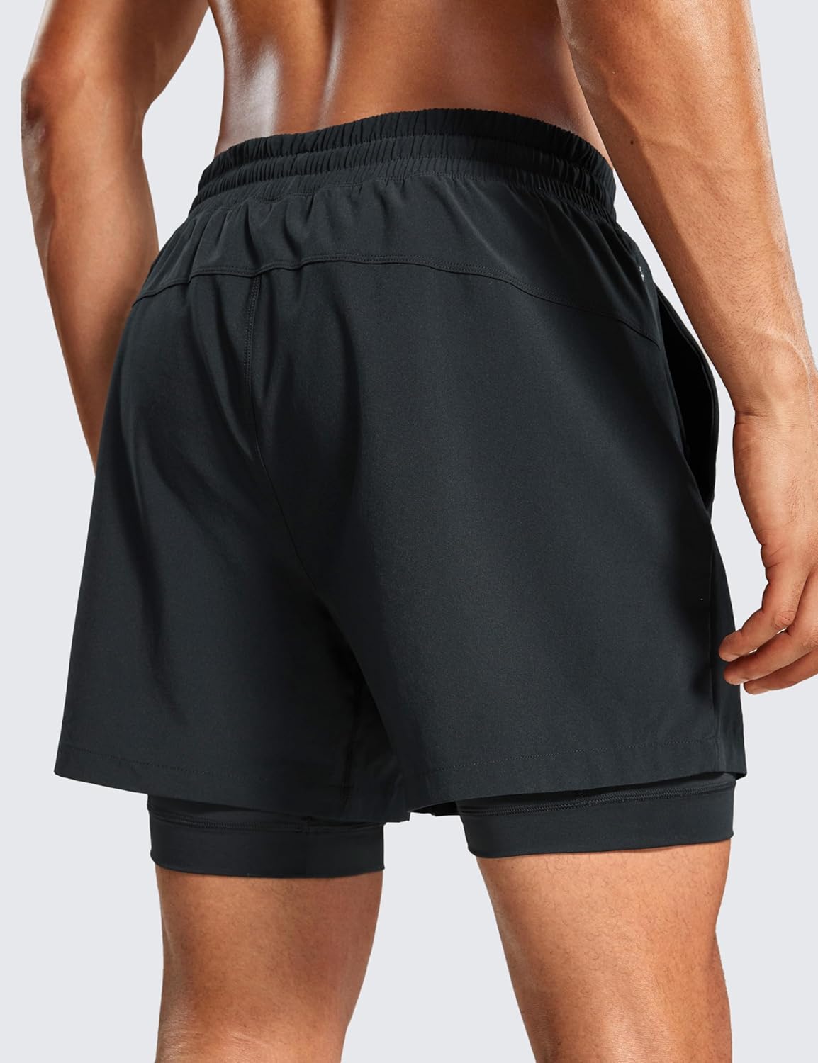 CRZ YOGA 2 in 1 Mens Athletic Shorts 5 with Liner Quick Dry Lightweight Running Sports Gym Shorts with PocketsBlack