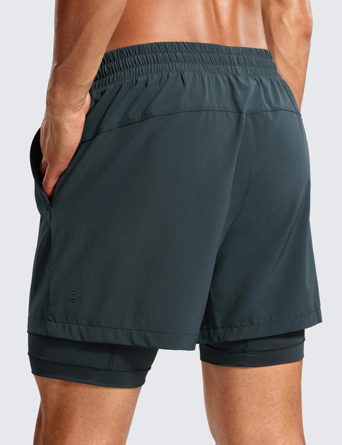 CRZ YOGA 2 in 1 Mens Athletic Shorts 5 with Liner Quick Dry Lightweight Running Sports Gym Shorts with PocketsMelanite