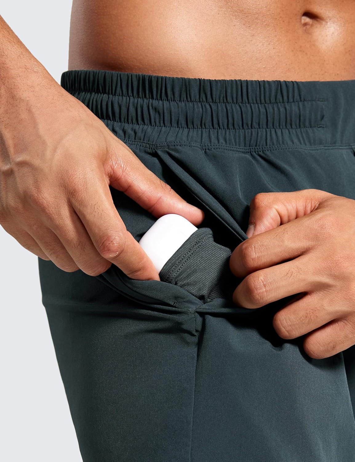 CRZ YOGA 2 in 1 Mens Athletic Shorts 5 with Liner Quick Dry Lightweight Running Sports Gym Shorts with PocketsMelanite