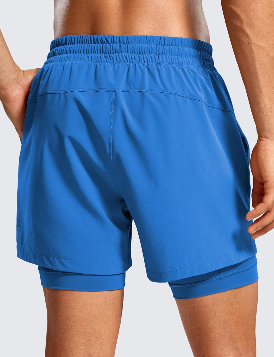 CRZ YOGA 2 in 1 Mens Athletic Shorts 5 with Liner Quick Dry Lightweight Running Sports Gym Shorts with PocketsSparkle Blue