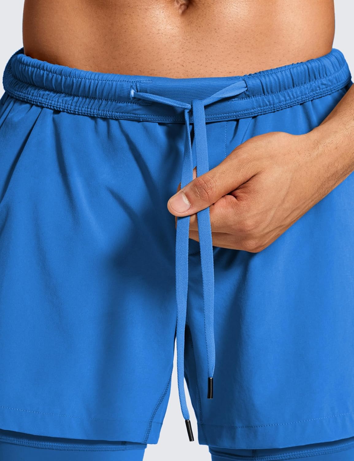 CRZ YOGA 2 in 1 Mens Athletic Shorts 5 with Liner Quick Dry Lightweight Running Sports Gym Shorts with PocketsSparkle Blue