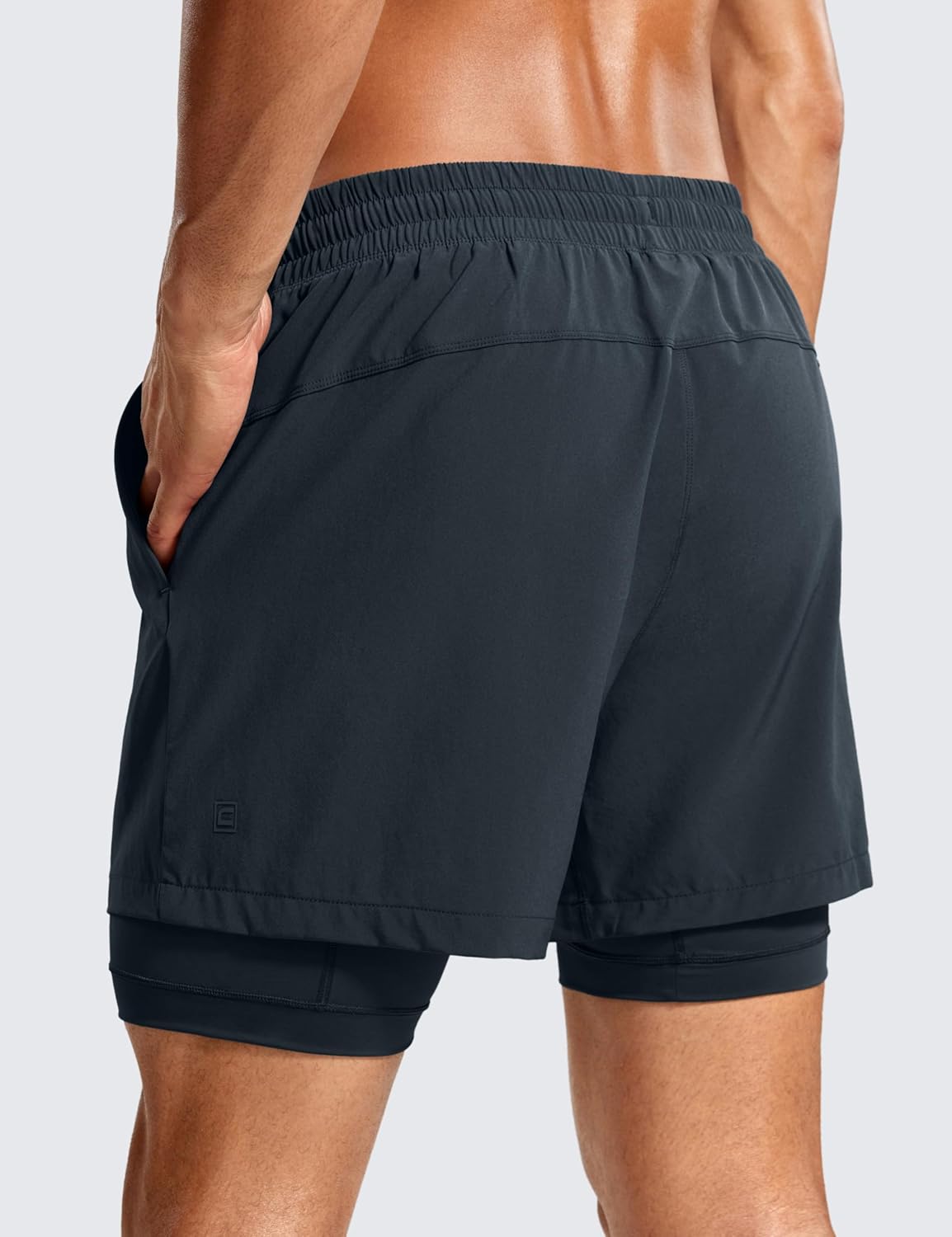 CRZ YOGA 2 in 1 Mens Athletic Shorts 5 with Liner Quick Dry Lightweight Running Sports Gym Shorts with PocketsTrue Navy