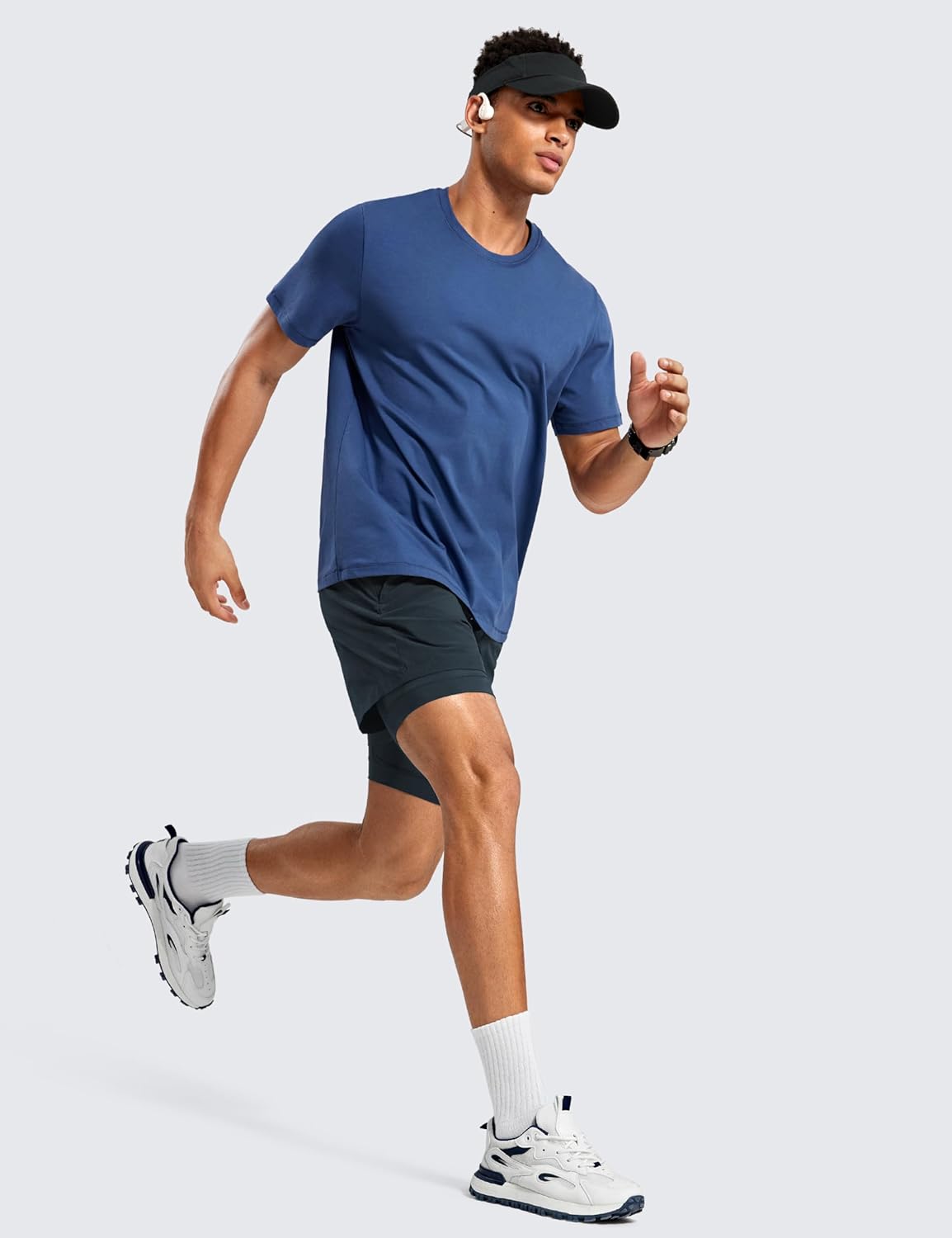 CRZ YOGA 2 in 1 Mens Athletic Shorts 5 with Liner Quick Dry Lightweight Running Sports Gym Shorts with PocketsTrue Navy