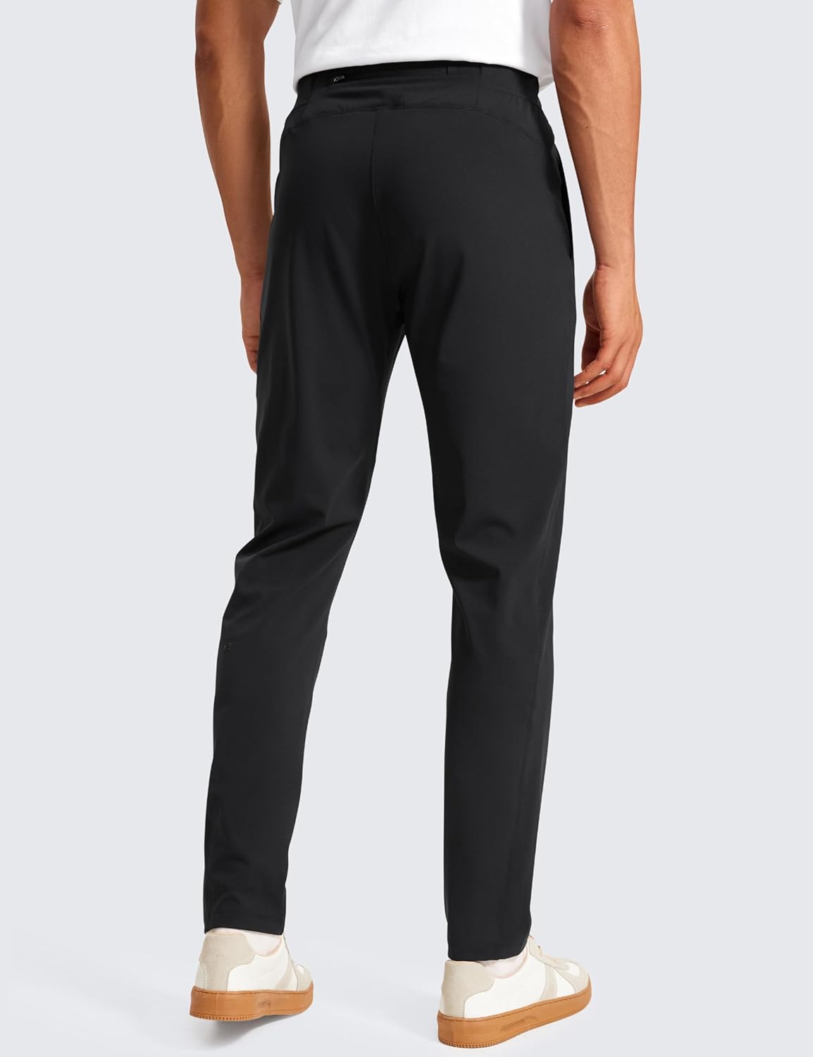 CRZ YOGA 4Way Stretch Athletic Pants for Men 30quot Workout Lounge Casual Work Jogger Pants with Zip PocketBlack
