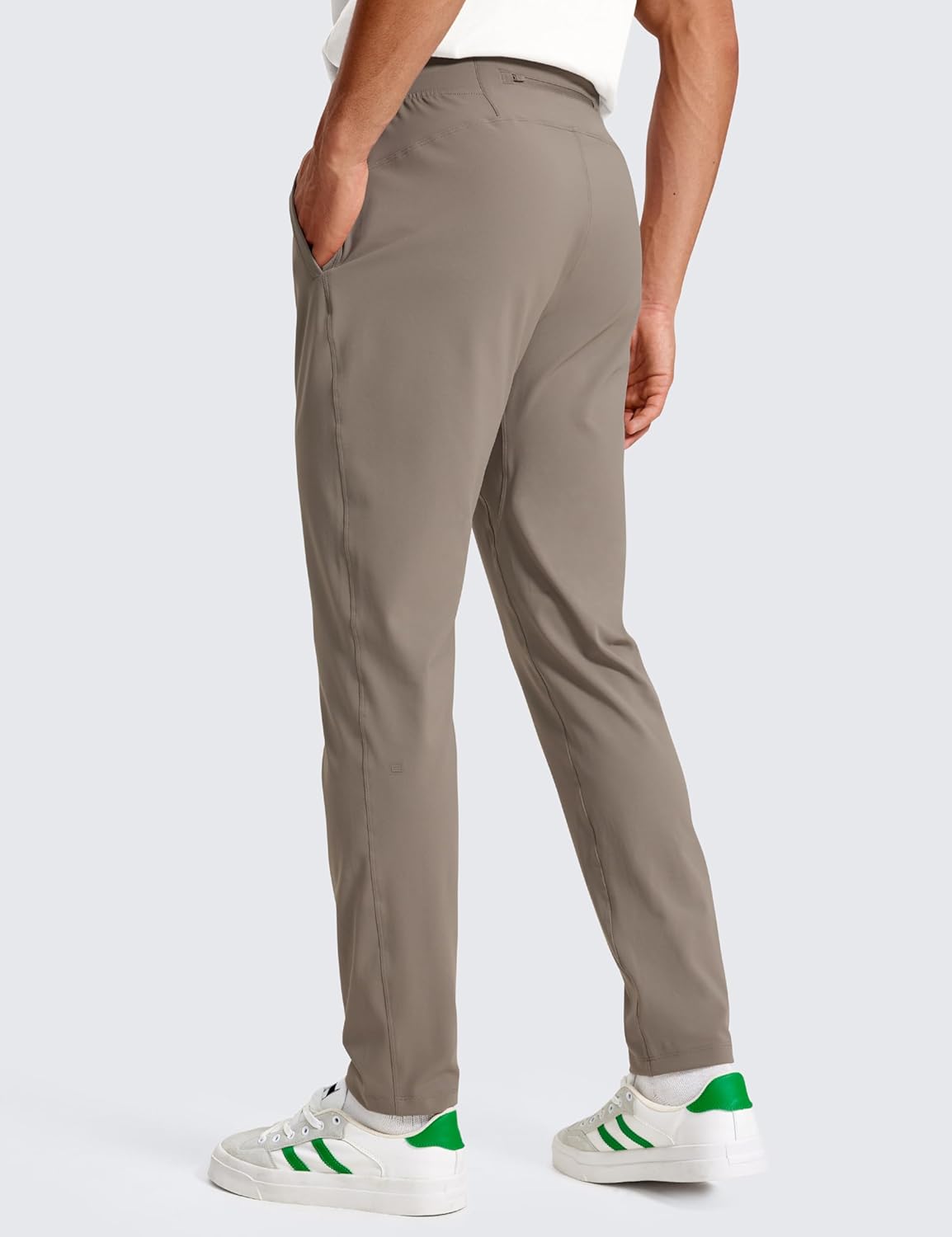 CRZ YOGA 4Way Stretch Athletic Pants for Men 30quot Workout Lounge Casual Work Jogger Pants with Zip PocketCliff Ash