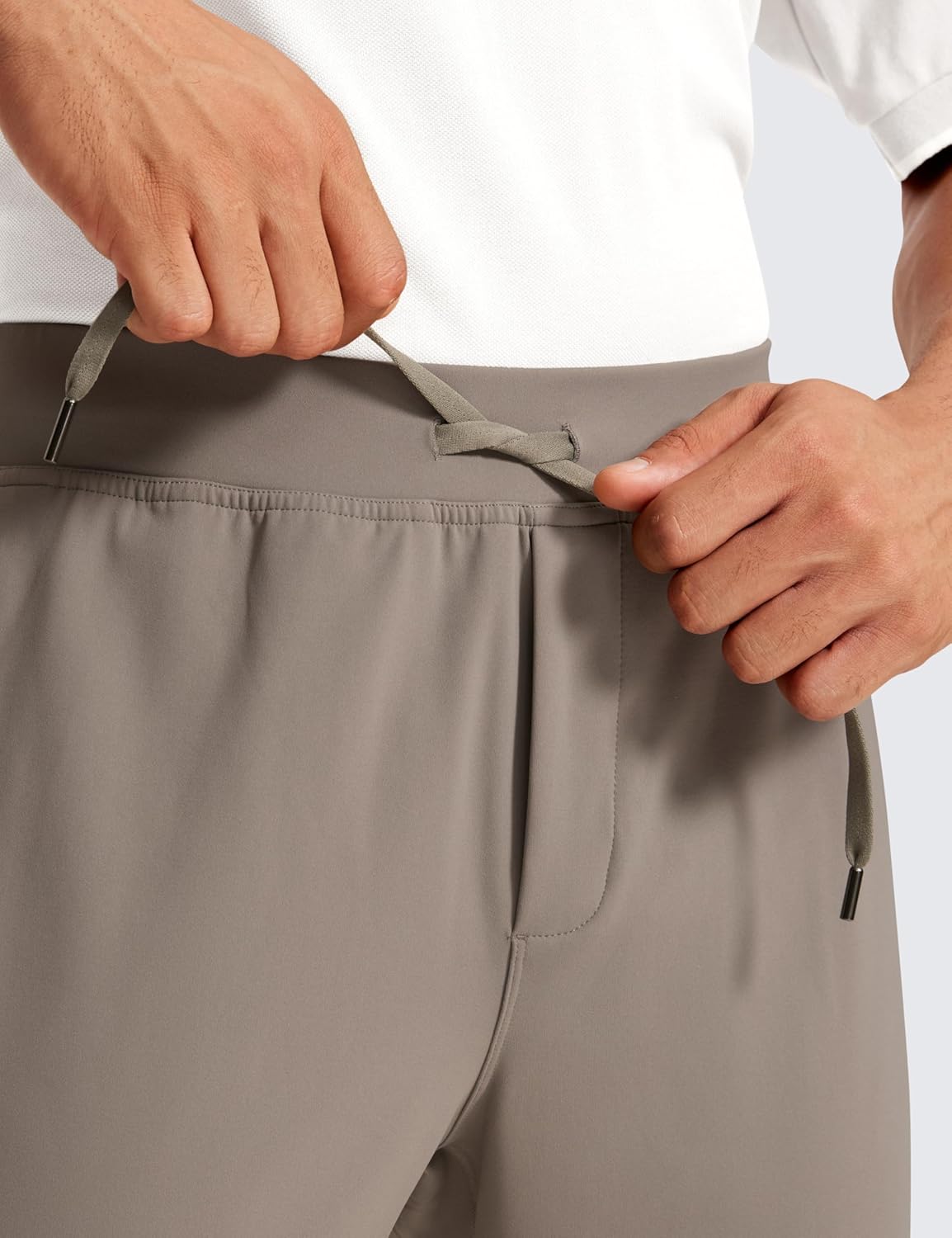 CRZ YOGA 4Way Stretch Athletic Pants for Men 30quot Workout Lounge Casual Work Jogger Pants with Zip PocketCliff Ash