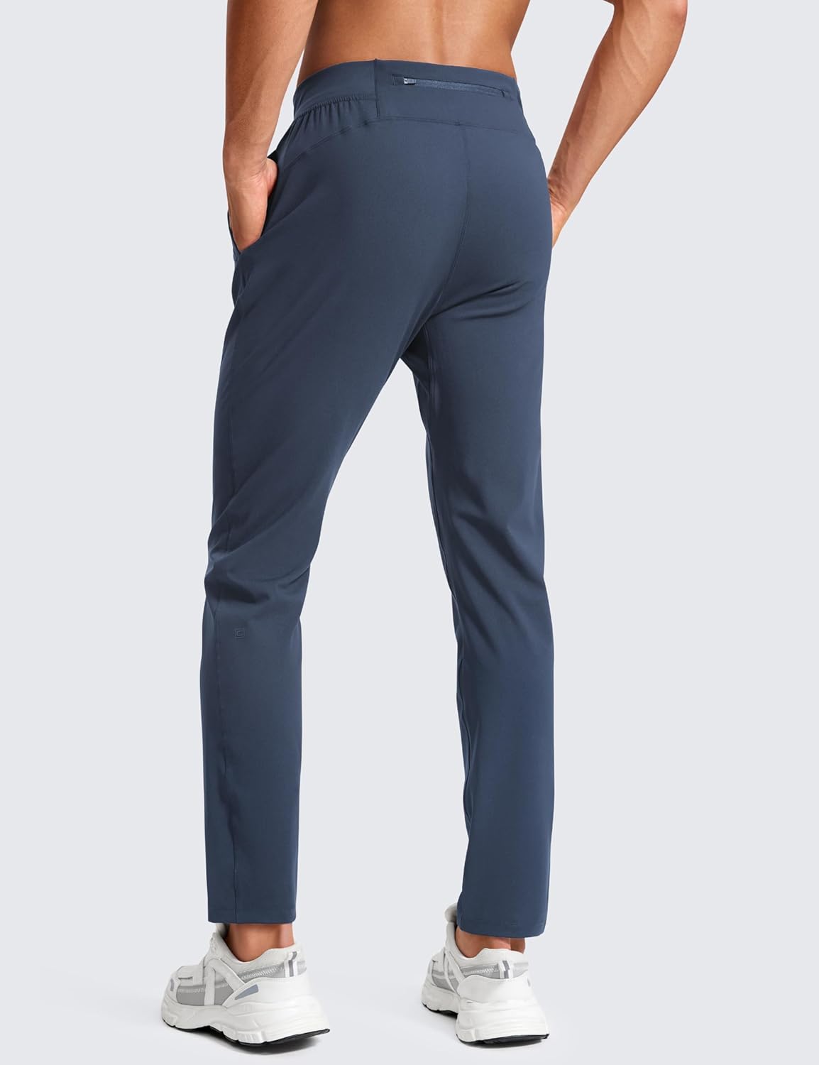 CRZ YOGA 4Way Stretch Athletic Pants for Men 30quot Workout Lounge Casual Work Jogger Pants with Zip PocketElectric Blue