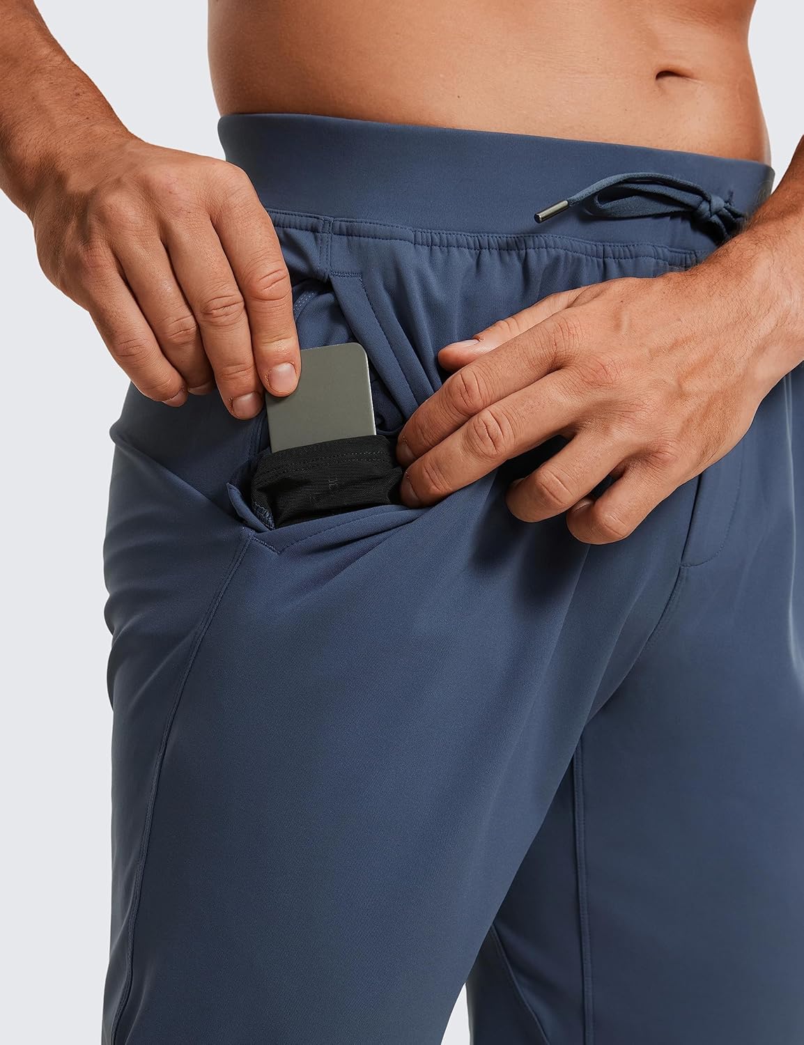 CRZ YOGA 4Way Stretch Athletic Pants for Men 30quot Workout Lounge Casual Work Jogger Pants with Zip PocketElectric Blue