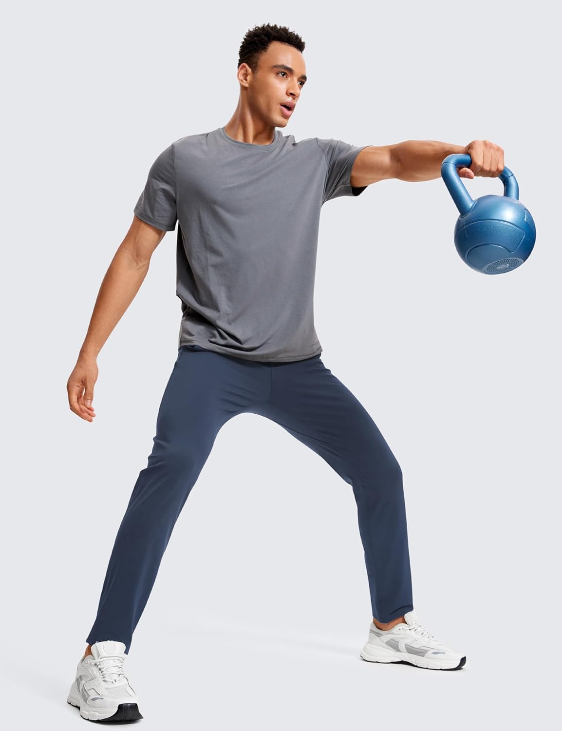 CRZ YOGA 4Way Stretch Athletic Pants for Men 30quot Workout Lounge Casual Work Jogger Pants with Zip PocketElectric Blue