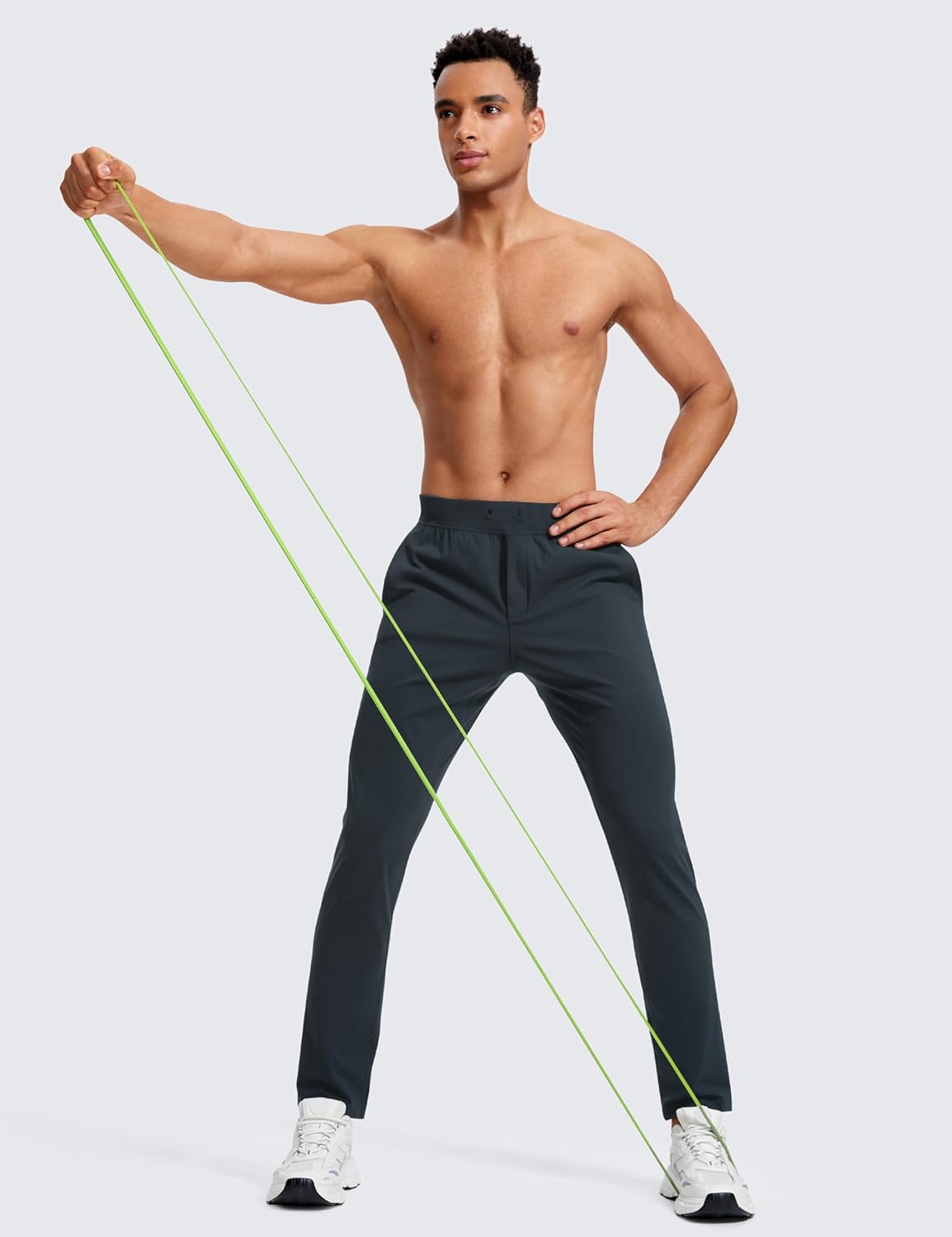 CRZ YOGA 4Way Stretch Athletic Pants for Men 30quot Workout Lounge Casual Work Jogger Pants with Zip PocketMelanite