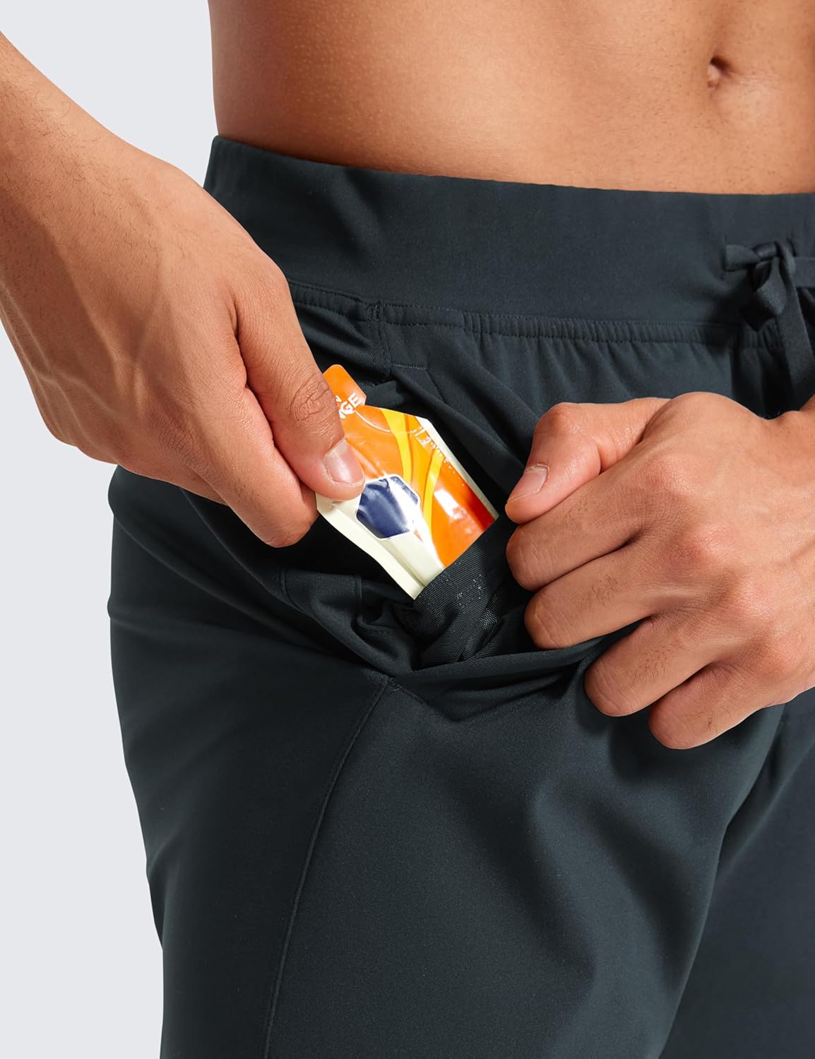 CRZ YOGA 4Way Stretch Athletic Pants for Men 30quot Workout Lounge Casual Work Jogger Pants with Zip PocketMelanite