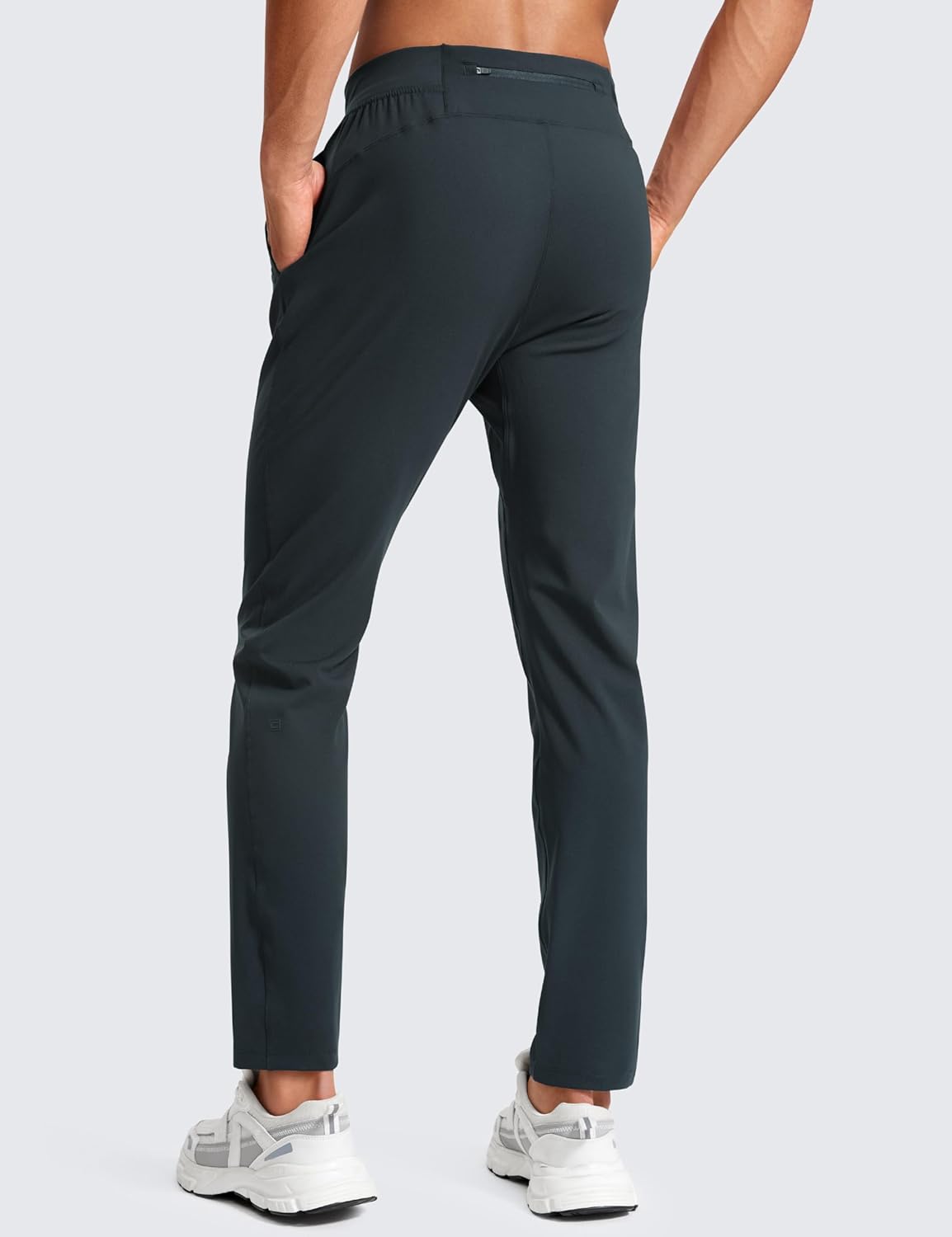 CRZ YOGA 4Way Stretch Athletic Pants for Men 30quot Workout Lounge Casual Work Jogger Pants with Zip PocketMelanite