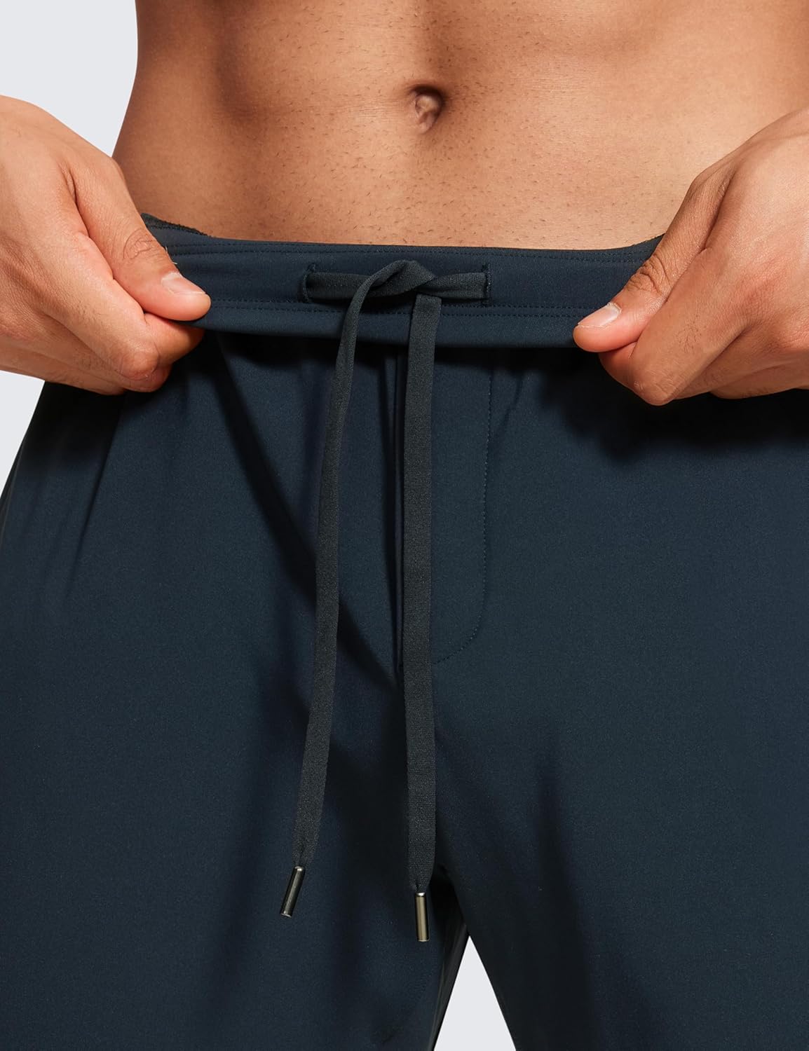 CRZ YOGA 4Way Stretch Athletic Pants for Men 30quot Workout Lounge Casual Work Jogger Pants with Zip PocketTrue Navy