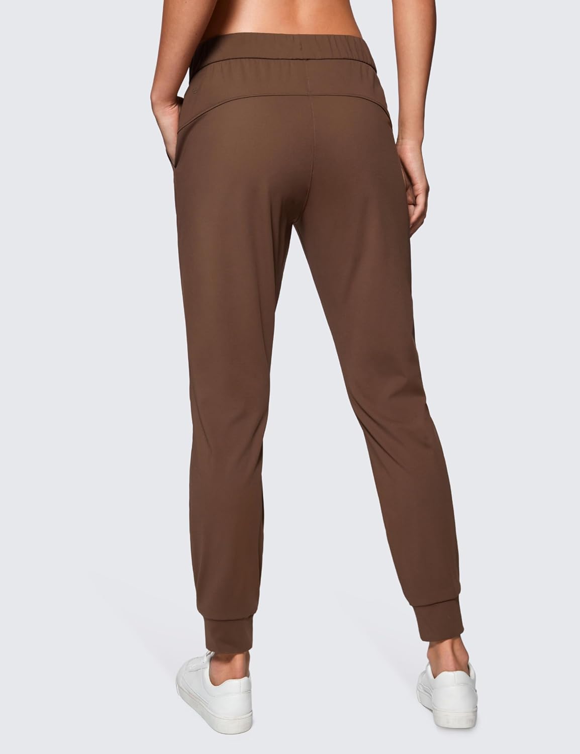 CRZ YOGA 4Way Stretch Workout Joggers for Women 28quot  Casual Travel Pants Lounge Athletic Joggers with PocketsCoffee Brown