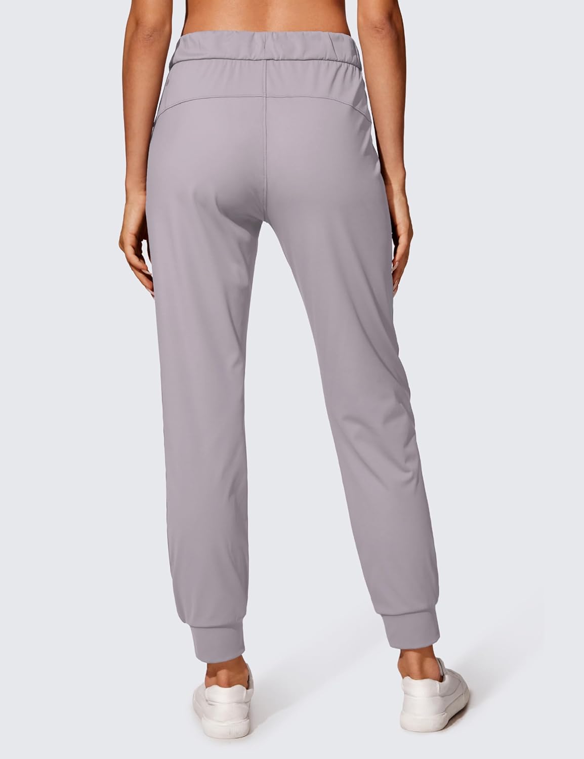 CRZ YOGA 4Way Stretch Workout Joggers for Women 28quot  Casual Travel Pants Lounge Athletic Joggers with PocketsGull Gray