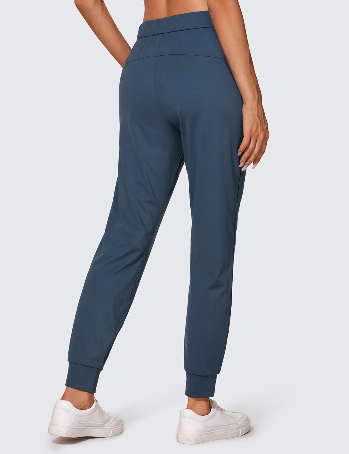 CRZ YOGA 4Way Stretch Workout Joggers for Women 28quot  Casual Travel Pants Lounge Athletic Joggers with PocketsSlate Blue
