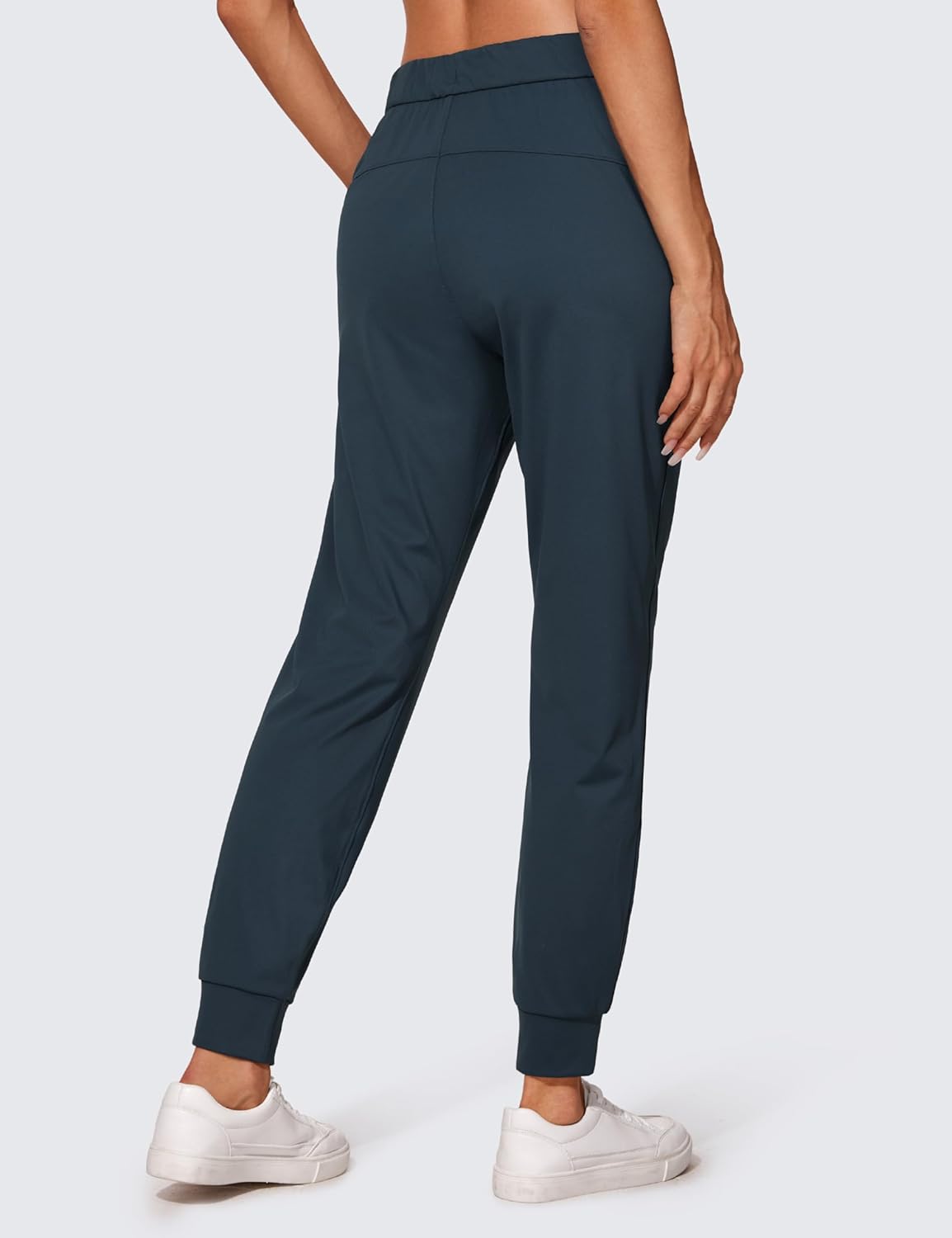 CRZ YOGA 4Way Stretch Workout Joggers for Women 28quot  Casual Travel Pants Lounge Athletic Joggers with PocketsTrue Navy