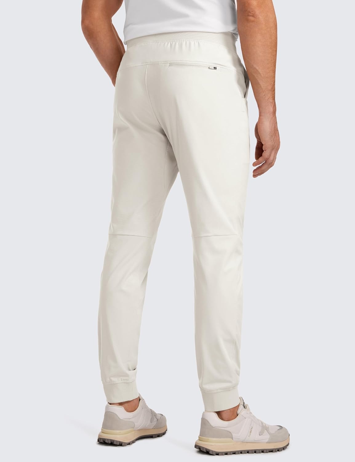 CRZ YOGA All Day Comfy Golf Joggers Pants for Men 30 Quick Dry Lightweight Stretch Work Casual Joggers with PocketsMilky White