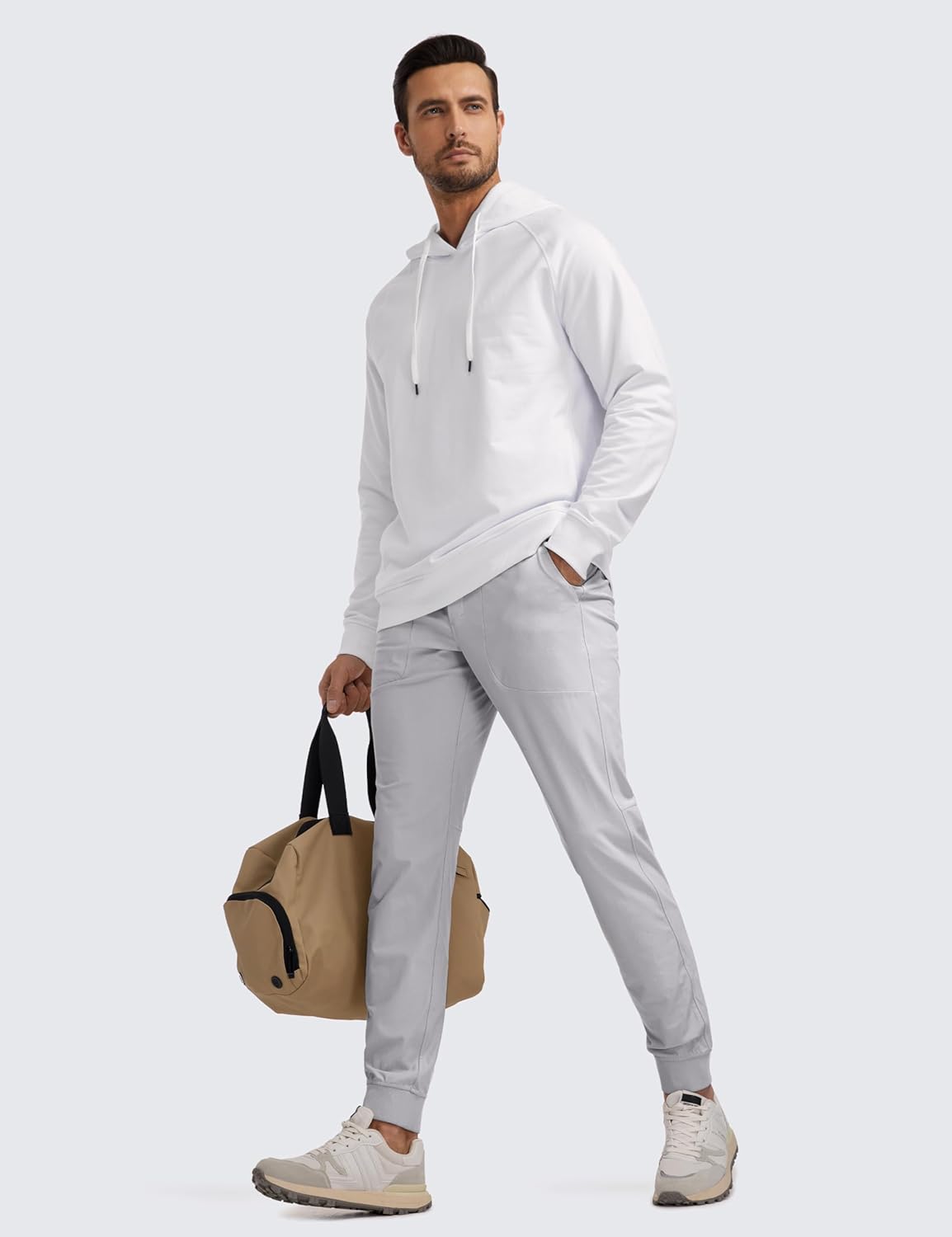 CRZ YOGA All Day Comfy Golf Joggers Pants for Men 30 Quick Dry Lightweight Stretch Work Casual Joggers with PocketsPlatinum Grey