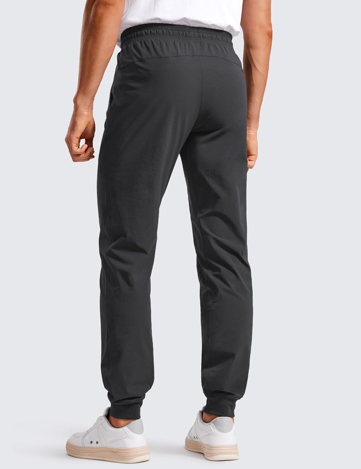 CRZ YOGA Athletic Joggers for Men 31quot Lightweight Water Resistant Outdoor Workout Pants with Zip PocketsInk Gray