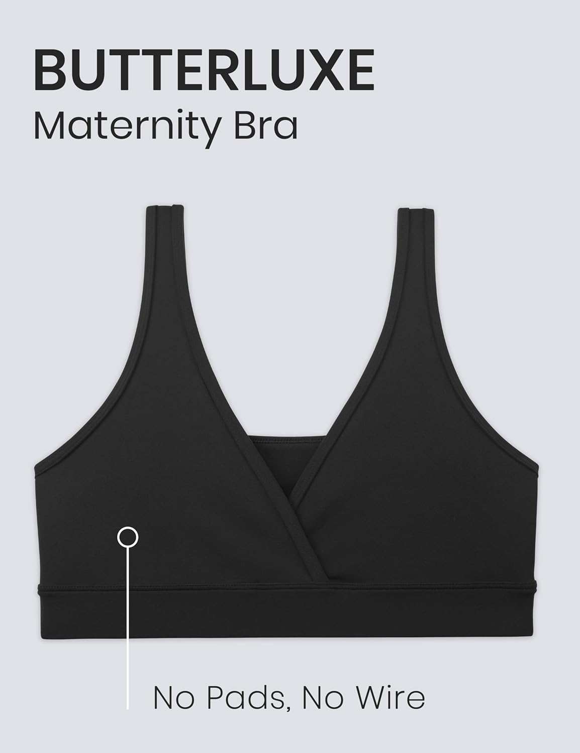 CRZ YOGA Butterluxe Maternity Nursing Bras for Women Crossover Wireless Sleep Breastfeeding Lounge Pregnancy Bra ComfortableBlack