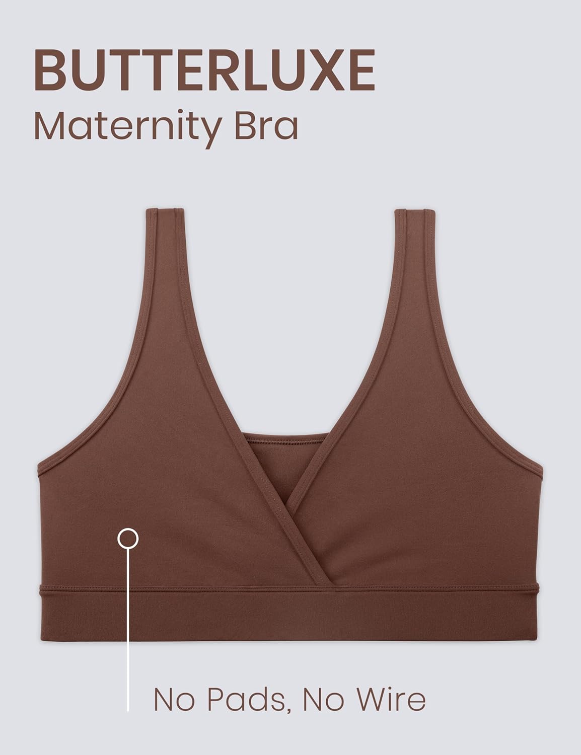 CRZ YOGA Butterluxe Maternity Nursing Bras for Women Crossover Wireless Sleep Breastfeeding Lounge Pregnancy Bra ComfortableCoffee Brown